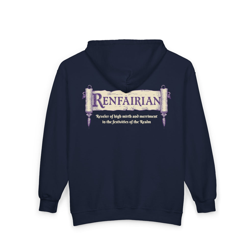 Renfairian Scroll Hoodie – Medieval Definition Graphic Zip-Up