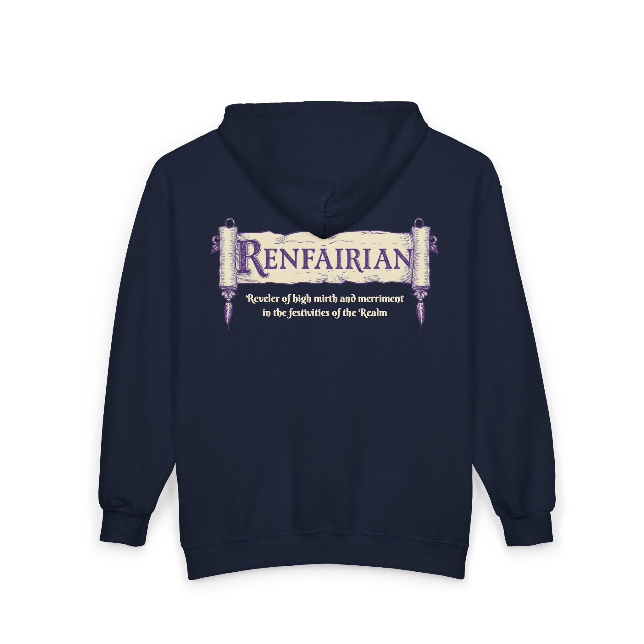 Renfairian Scroll Hoodie – Medieval Definition Graphic Zip-Up