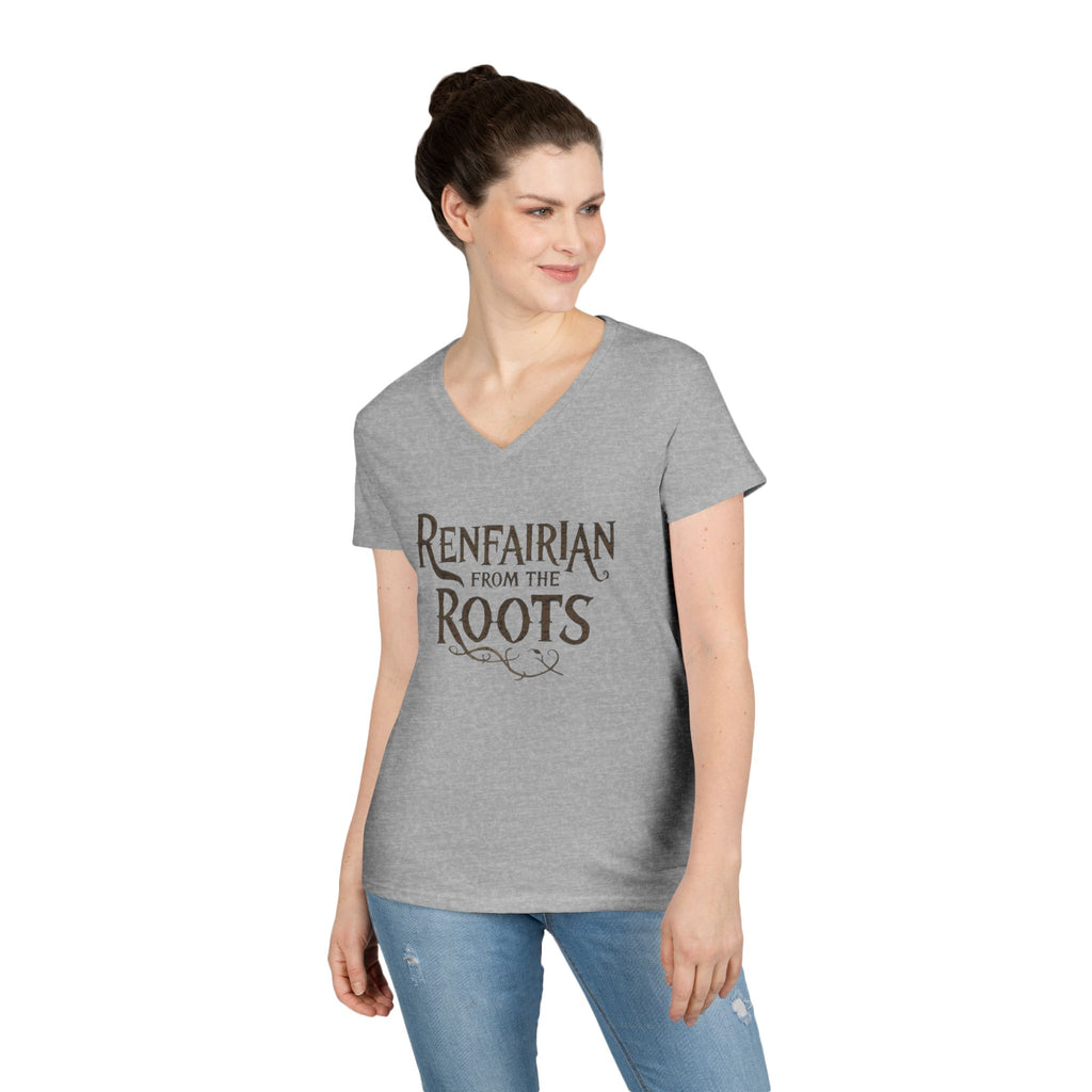 Renfairian From the Roots V-Neck – Woodland Herbal Renaissance Shirt