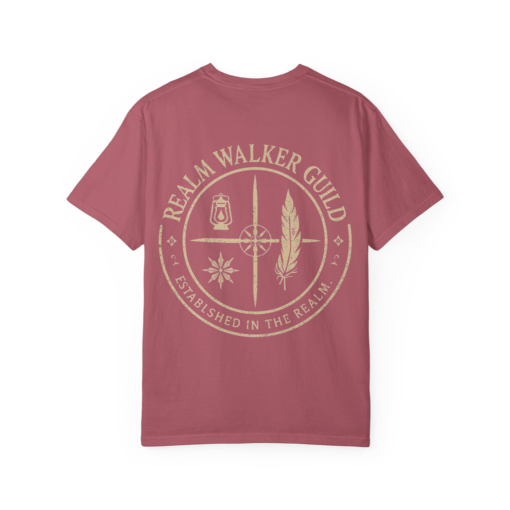 Realm Walker Guild T-shirt | Compass Lantern Feather Emblem
