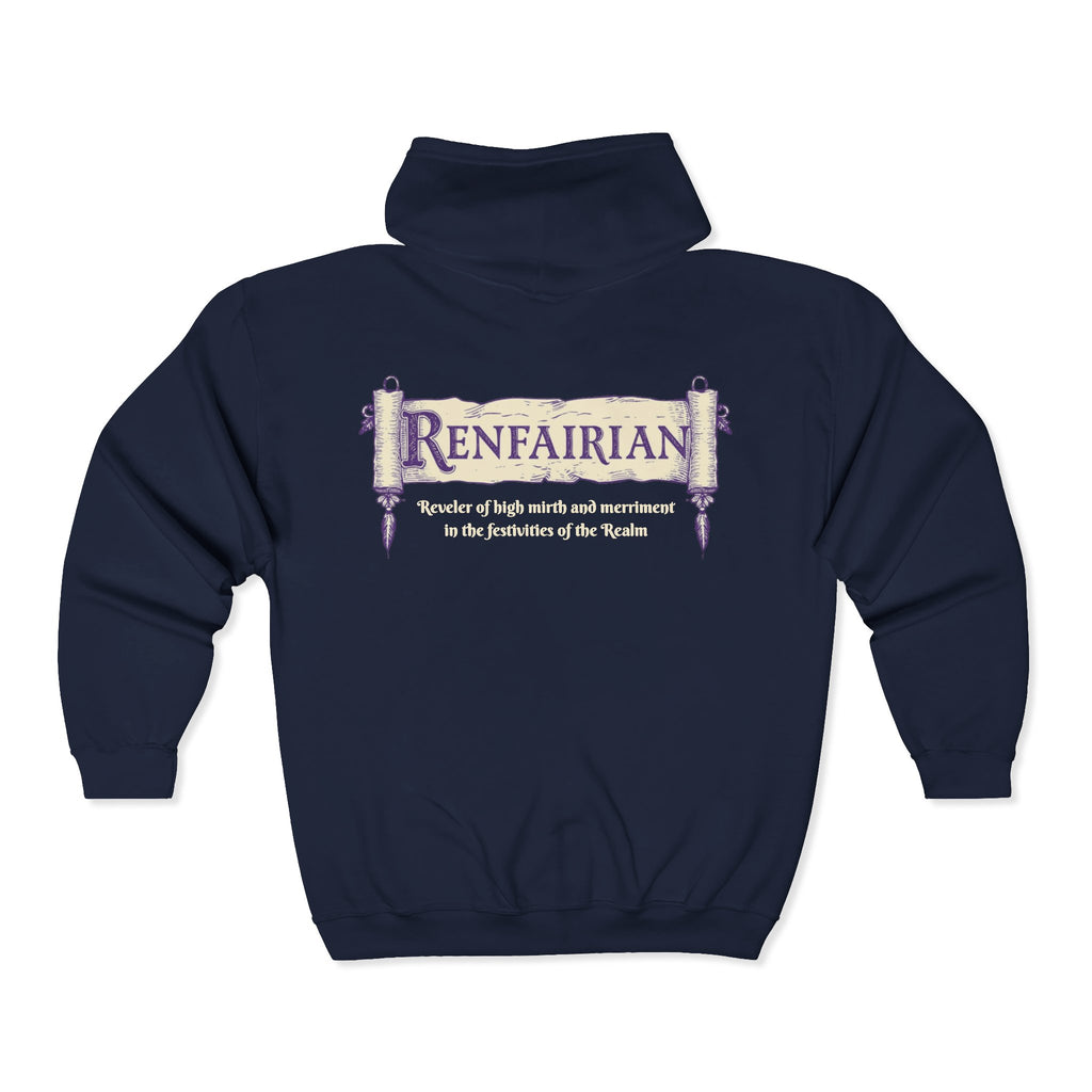 Renfairian Scroll Hoodie – Medieval Definition Graphic Zip-Up