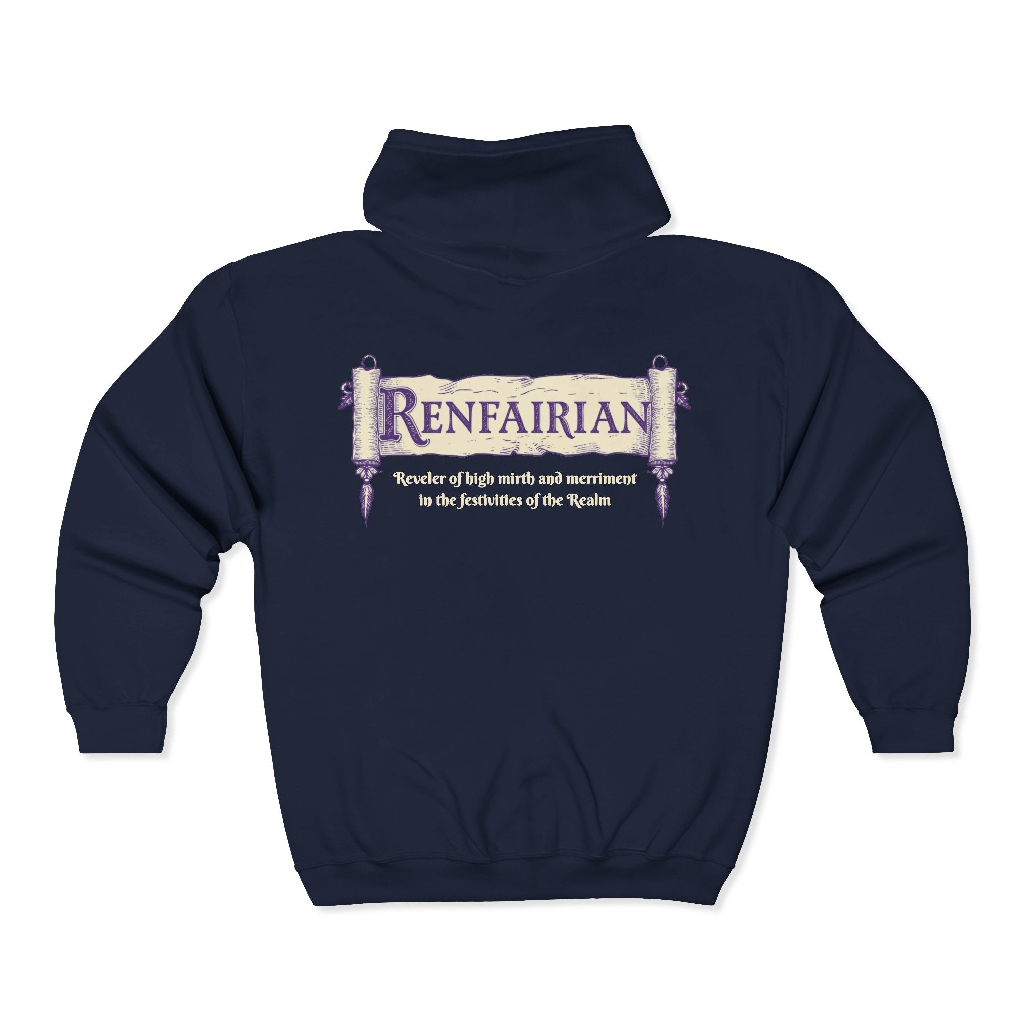 Renfairian Scroll Hoodie – Medieval Definition Graphic Zip-Up