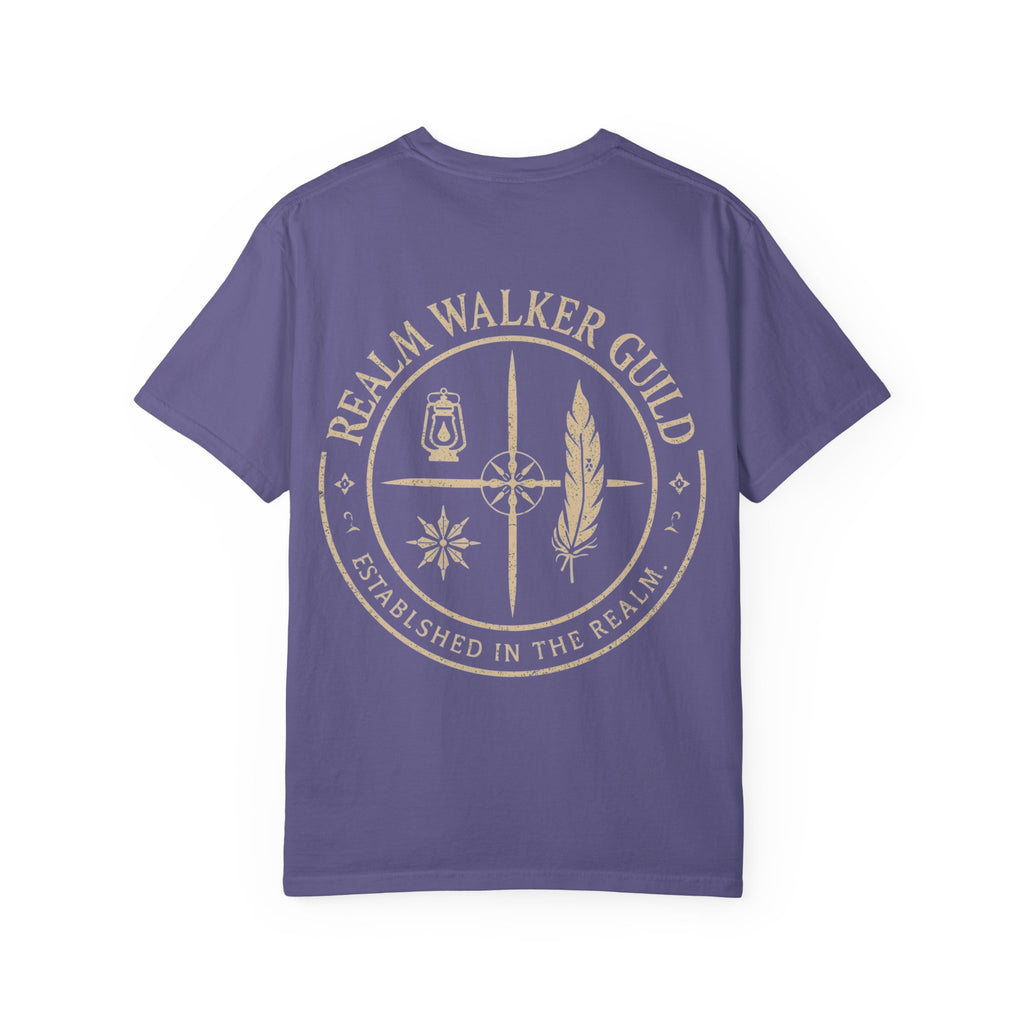 Realm Walker Guild T-shirt | Compass Lantern Feather Emblem