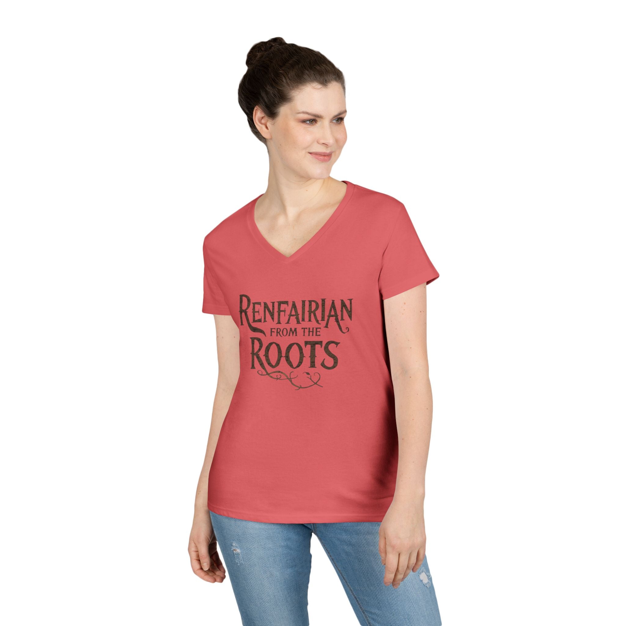 Renfairian From the Roots V-Neck – Woodland Herbal Renaissance Shirt