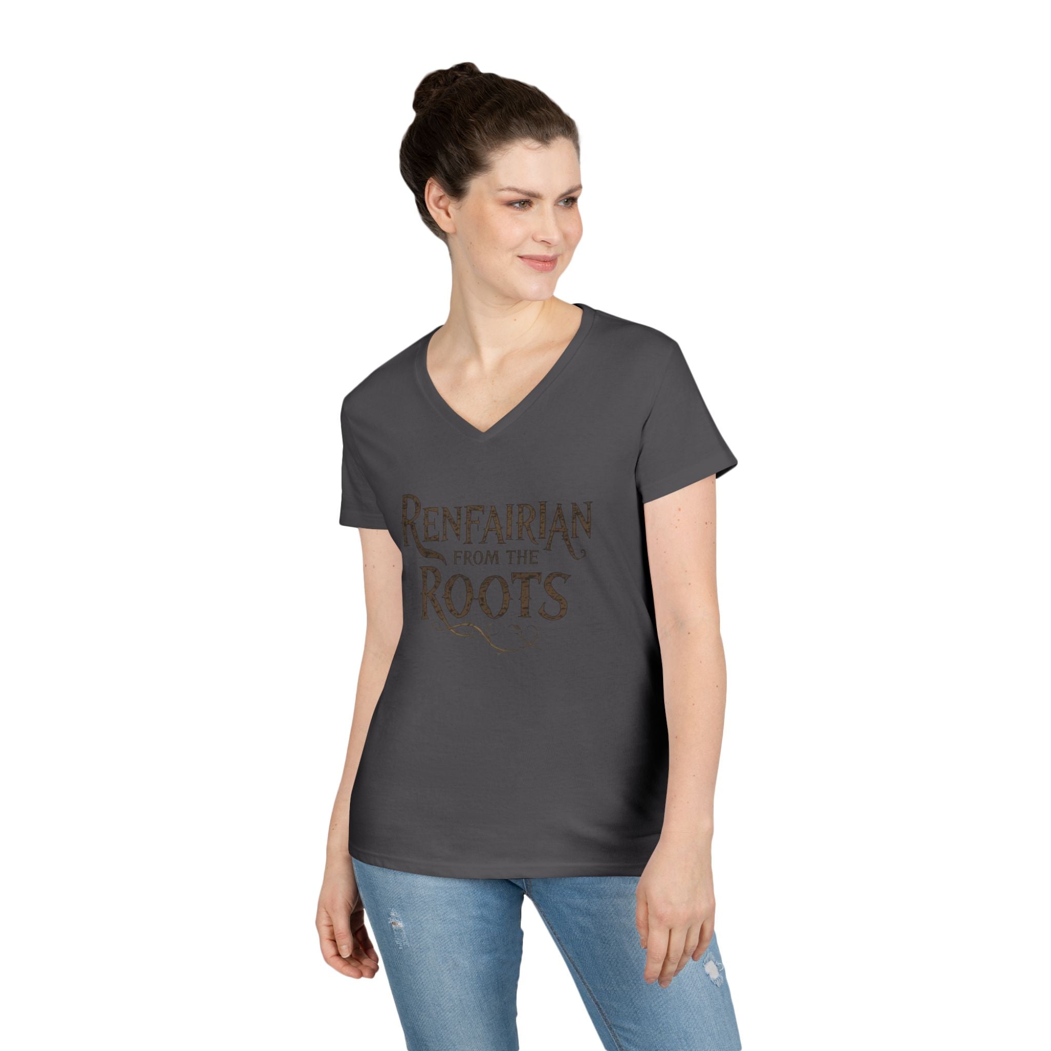 Renfairian From the Roots V-Neck – Woodland Herbal Renaissance Shirt