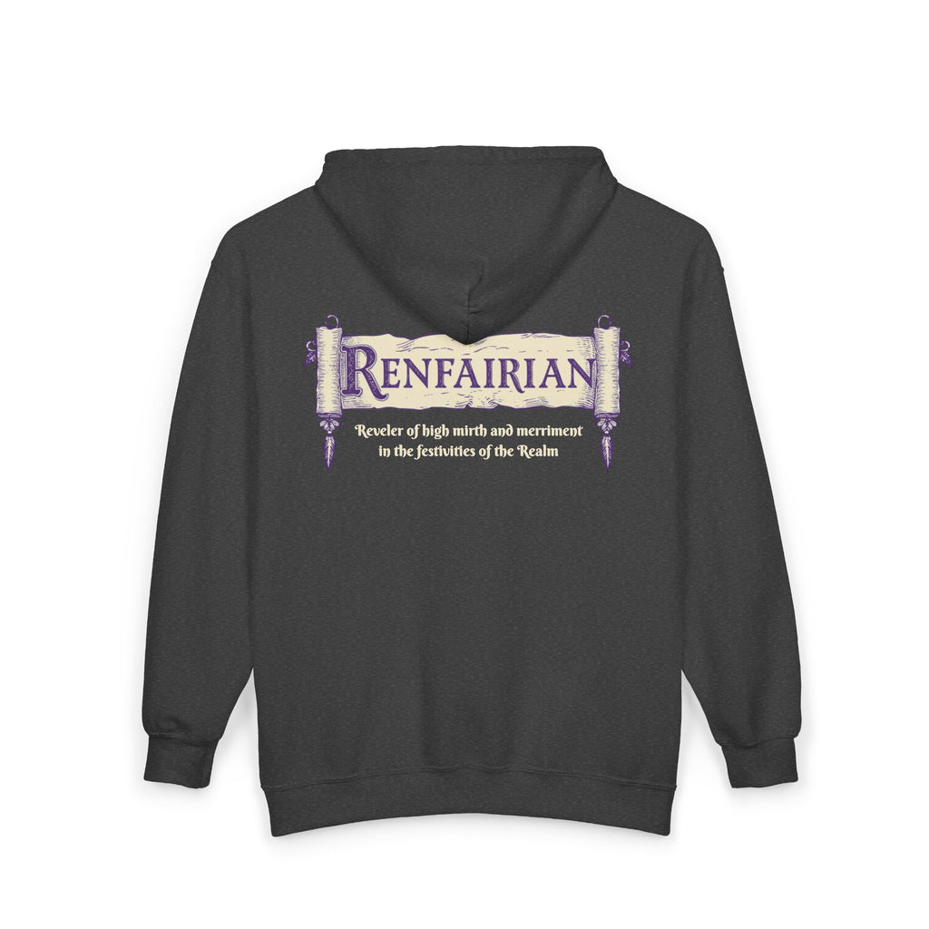 Renfairian Scroll Hoodie – Medieval Definition Graphic Zip-Up