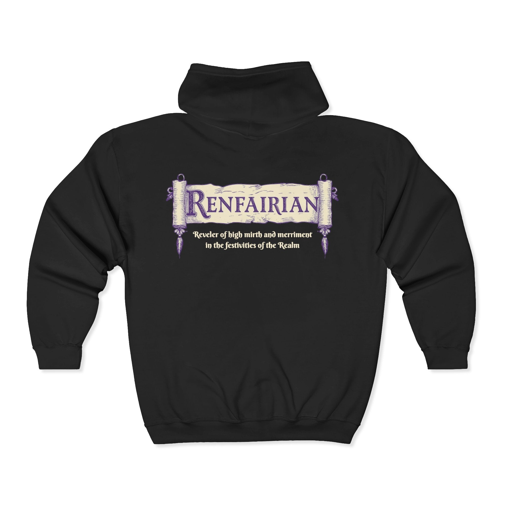 Renfairian Scroll Hoodie – Medieval Definition Graphic Zip-Up